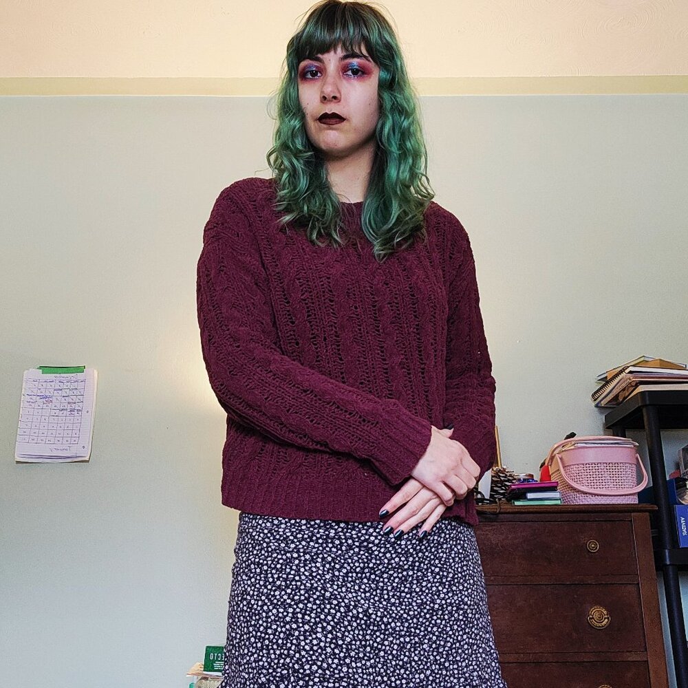 Burgundy American Eagle sweater